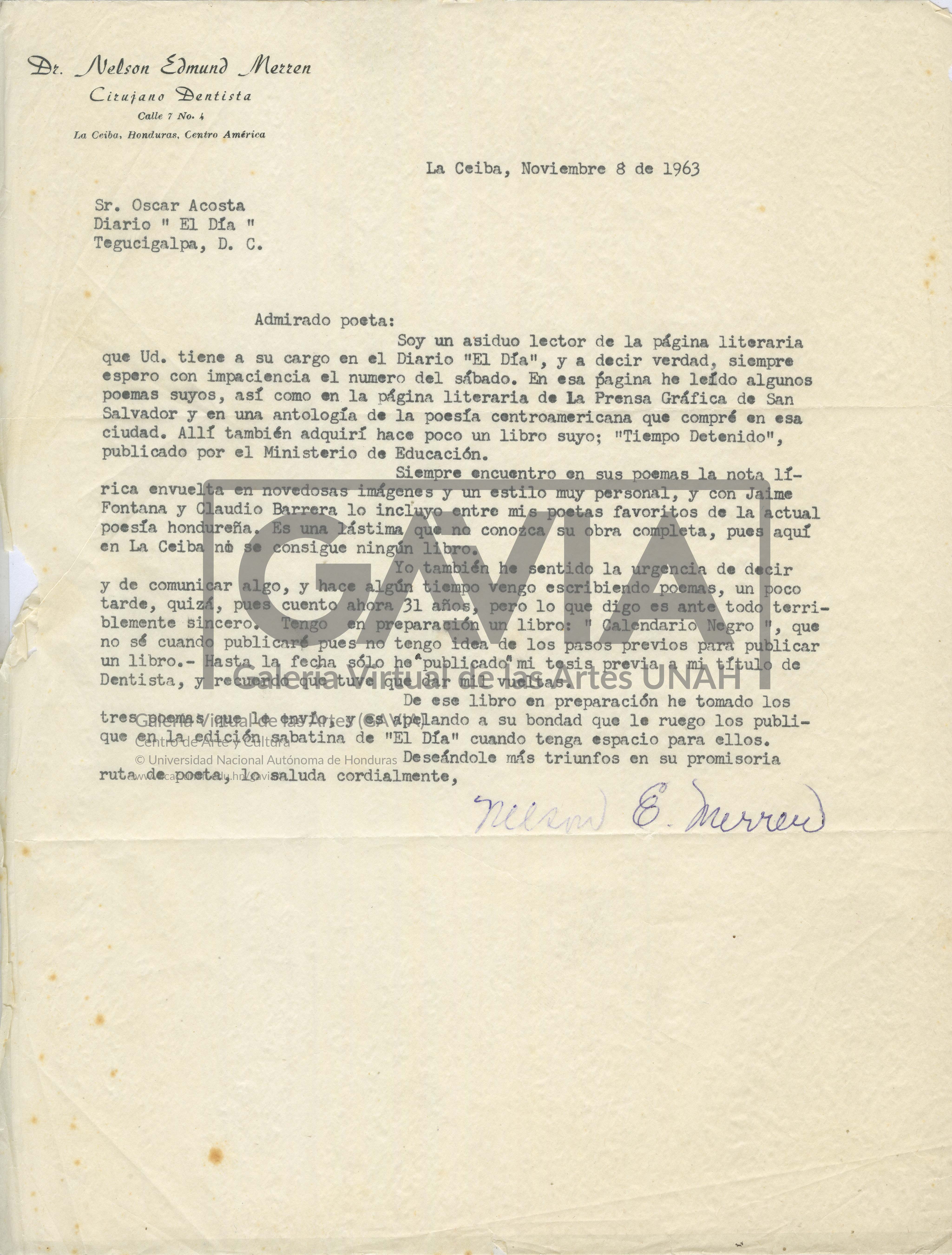 Carta del 8 de noviembre de 1963